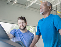 person walking on treadmill 
